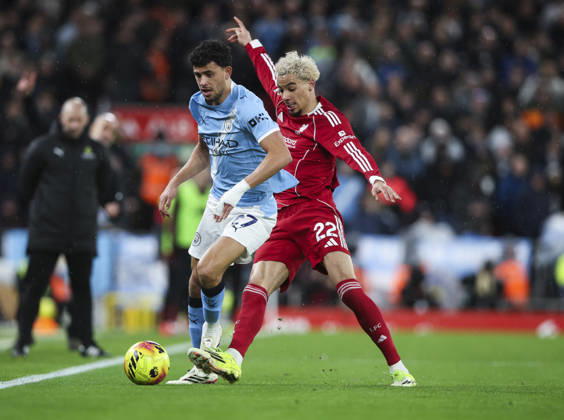 Liverpool v Manchester City, FA Premier League 08.02.26 Liverpool v Manchester City, FA Premier League Bradley Ormesher The Times Hugo Ekitiké of Liverpool and Matheus Nunes of Manchester City  Copyright: xBradleyxOrmesherx NINTCHDBPICT001057455401