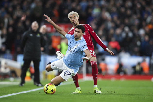 Liverpool v Manchester City, FA Premier League 08.02.26 Liverpool v Manchester City, FA Premier League Bradley Ormesher The Times Hugo Ekitiké of Liverpool and Matheus Nunes of Manchester City  Copyright: xBradleyxOrmesherx NINTCHDBPICT001057455423