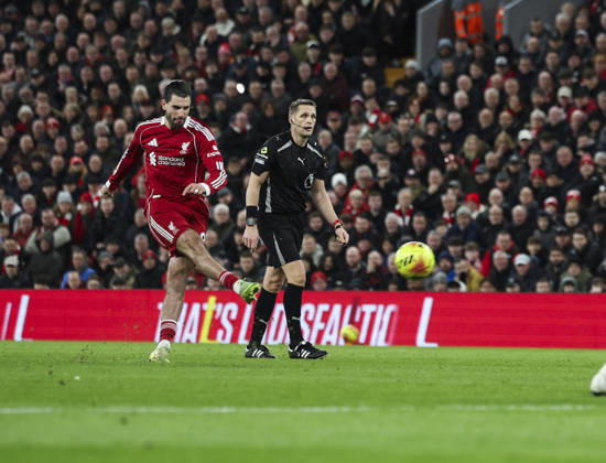 Liverpool v Manchester City, FA Premier League 08.02.26 Liverpool v Manchester City, FA Premier League Bradley Ormesher The Times Dominik Szoboszlai of Liverpool scores and celebrates scoring his teams opening goal 1-0  Copyright: xBradleyxOrmesherx NINTCHDBPICT001057464209