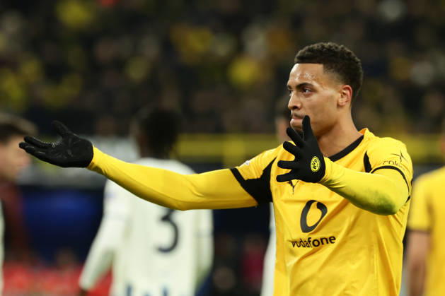 Dortmund, Germany, 17.02.26,Felix Nmecha (Borussia Dortmund) gestikuliert während des Spiels der Champions League Playoffs zwischen Borussia Dortmund - Atalanta Bergamo im Signal Iduna Park in Dortmund. (Photo by Joachim Bywaletz) DFB DFL REGULATIONS PROHIBIT ANY USE OF PHOTOGRAPHS AS IMAGE SEQUENCES AND OR QUASI-VIDEO. Copyright: JoachimxBywaletz xJB-Sportfoto