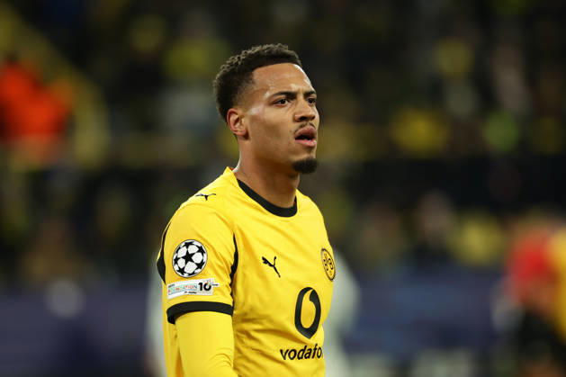 Dortmund, Germany, 17.02.26, Felix Nmecha (Borussia Dortmund) guckt während des Spiels der Champions League Playoffs zwischen Borussia Dortmund - Atalanta Bergamo im Signal Iduna Park in Dortmund. (Photo by Joachim Bywaletz) DFB DFL REGULATIONS PROHIBIT ANY USE OF PHOTOGRAPHS AS IMAGE SEQUENCES AND OR QUASI-VIDEO. Copyright: JoachimxBywaletz xJB-Sportfoto