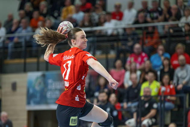 Emma Hertha (Halle, 17), SV Union Halle-Neustadt vs. BSV Sachsen Zwickau, Alsco Handball Bundesliga Frauen, Saison 2025 26, 18. Spieltag, 25.02.2026 Halle SWH Arena Sachsen-Anhalt Deutschland