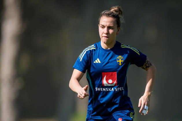 260226 Julia Zigiotti Olme of the Swedish women s national football team at a training session on February 26, 2026 in Albuferia. Photo: Ludvig Thunman BILDBYRAN kod LT LT0774 fotboll football soccer fotball träning practice training sverige sweden dam bbeng Copyright: LUDVIGxTHUNMAN BB260226LT009