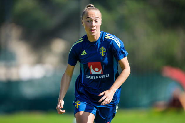 260226 Hanna Bennison of the Swedish women s national football team at a training session on February 26, 2026 in Albuferia. Photo: Ludvig Thunman BILDBYRAN kod LT LT0774 fotboll football soccer fotball träning practice training sverige sweden dam bbeng Copyright: LUDVIGxTHUNMAN BB260226LT022