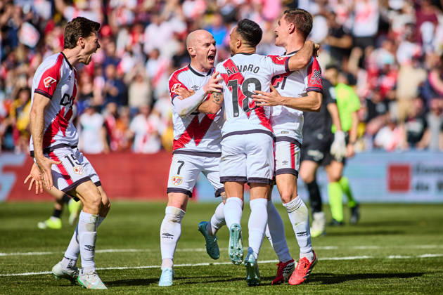 Rayo Vallecano vs Athletic Club de Bilbao - LaLiga EA Sports - 28 02 2026 Jorge de Frutos of Rayo Vallecano celebrating his goal with his teammates during the LaLiga EA Sports match between Rayo Vallecano and Athletic Club de Bilbao at Nuevo Vallecas Stadium on February 28, 2026 in Madrid, Spain. Madrid Spain Copyright: xMarinaxFrutos PGSxPhotoxAgencyx