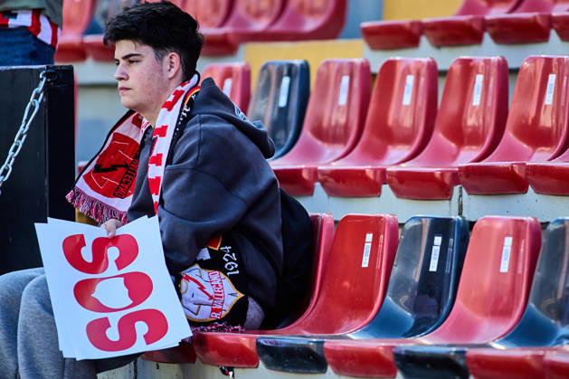 Rayo Vallecano vs Athletic Club de Bilbao - LaLiga EA Sports - 28 02 2026 Fans protest against Raul Martin Presa, president of Rayo Vallecano during the LaLiga EA Sports match between Rayo Vallecano and Athletic Club de Bilbao at Nuevo Vallecas Stadium on February 28, 2026 in Madrid, Spain. Madrid Spain Copyright: xMarinaxFrutos PGSxPhotoxAgencyx