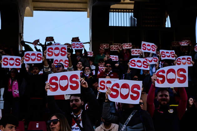 Rayo Vallecano vs Athletic Club de Bilbao - LaLiga EA Sports - 28 02 2026 Fans protest against Raul Martin Presa, president of Rayo Vallecano during the LaLiga EA Sports match between Rayo Vallecano and Athletic Club de Bilbao at Nuevo Vallecas Stadium on February 28, 2026 in Madrid, Spain. Madrid Spain Copyright: xMarinaxFrutos PGSxPhotoxAgencyx