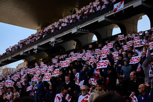 Rayo Vallecano vs Athletic Club de Bilbao - LaLiga EA Sports - 28 02 2026 Fans protest against Raul Martin Presa, president of Rayo Vallecano during the LaLiga EA Sports match between Rayo Vallecano and Athletic Club de Bilbao at Nuevo Vallecas Stadium on February 28, 2026 in Madrid, Spain. Madrid Spain Copyright: xMarinaxFrutos PGSxPhotoxAgencyx