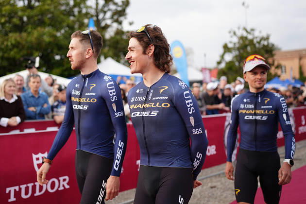PINARELLO-Q36.5 PRO CYCLING TEAM during the team presentation of the Strade Bianche e Strade Bianche Women cycling race in Siena - Tuscany - Italy - Friday, March 6 2026. - cycling Copyright: xPaolone xLaPressex