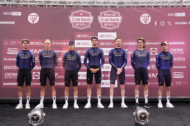 PINARELLO-Q36.5 PRO CYCLING TEAM during the team presentation of the Strade Bianche e Strade Bianche Women cycling race in Siena, Tuscany - Italy - Friday, March 6, 2026. - cycling Copyright: xFabioxFerrari LaPressex
