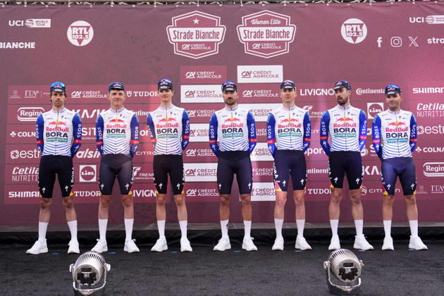 RED BULL - BORA - HANSGROHE during the team presentation of the Strade Bianche e Strade Bianche Women cycling race in Siena, Tuscany - Italy - Friday, March 6, 2026. - cycling Copyright: xFabioxFerrari LaPressex