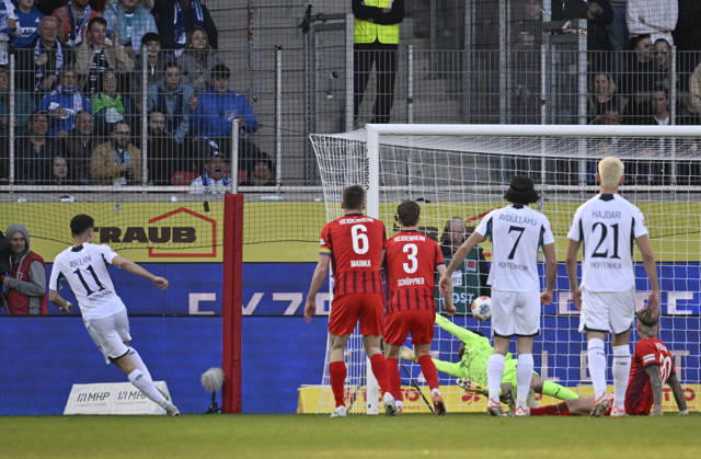 TOR zum 0:3 Fisnik Asllani TSG 1899 Hoffenheim (11) Torschuss Aktion Torchance gegen Torwart Diant Ramaj 1. FC Heidenheim 1846 FCH (41) 1. FC Heidenheim 1846 FCH vs TSG 1899 Hoffenheim 07.03.2026 DFL REGULATIONS PROHIBIT ANY USE OF PHOTOGRAPHS AS IMAGE SEQUENCES AND OR QUASI-VIDEO 1. FC Heidenheim 1846 FCH vs TSG 1899 Hoffenheim