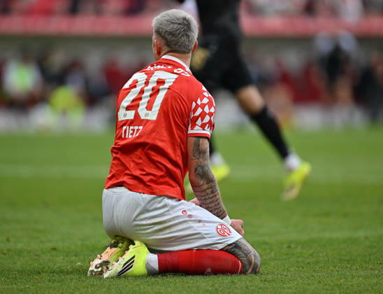 Fussball I Herren I Saison 2025-2026 I Bundesliga I 25. Spieltag I 1. FSV Mainz 05 - VFB Stuttgart I 07.03.2026 Phillip Tietz (20, 1. FSV Mainz 05) enttäuscht nach unentschieden Mainz MEWA Arena Rheinland-Pfalz Deutschland Copyright: xLobeca MaraxWolfx