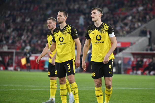 Nico Schlotterbeck (Borussia Dortmund), Waldemar Anton (Borussia Dortmund), Julian Ryerson (Borussia Dortmund), v.re. 07.03.2026, Fussball 1. Bundesliga, Saison 2025 2026, 25. Spieltag, 1. FC Köln - Borussia Dortmund 1:2 DFL regulations prohibit any use of photographs as image sequences and or quasi-video Koeln RheinEnergieStadion Nordrhein Westfalen Deutschland