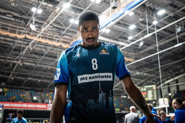 08.03.2026, xhfmx, Basketball easyCredit BBL Bundesliga, Frankfurt Skyliners - Bamberg Baskets William Christmas (Skyliners Frankfurt) (DFL DFB REGULATIONS PROHIBIT ANY USE OF PHOTOGRAPHS as IMAGE SEQUENCES and or QUASI-VIDEO) Frankfurt am Main