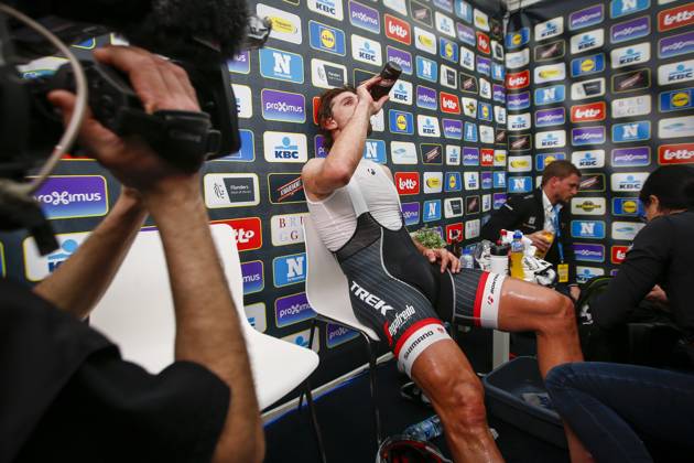 Road cycling, Rad, Radsport, Strasse illustration pictures Road cycling: illustration pictures Fabian Cancellara looks dejected after his second place during the Flanders Classics UCI WorldTour 100th Ronde van Vlaanderen cycling race with start in Brugge and finish in Oudenaarde Copyright: xJanxDexMeuleneirx