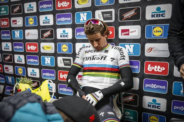 Road cycling, Rad, Radsport, Strasse illustration pictures Peter Sagan of Tinkoff after the Flanders Classics 71th Omloop Het Nieuwsblad cycling race with start and finish in Gent, Belgium. Copyright: xJanxDexMeuleneirx