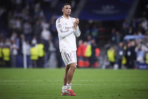 Real Madrid CF s Trent Alexander-Arnold celebrates a win during Champions League 2025 2026 match. March 11,2026. (20260311131)