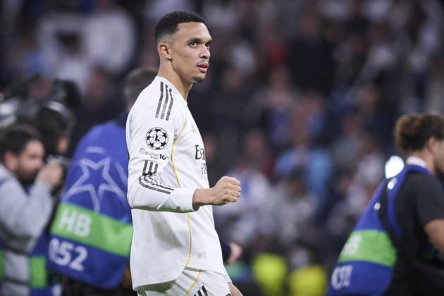 Real Madrid CF s Trent Alexander-Arnold celebrates a win during Champions League 2025 2026 match. March 11,2026. (20260311134)