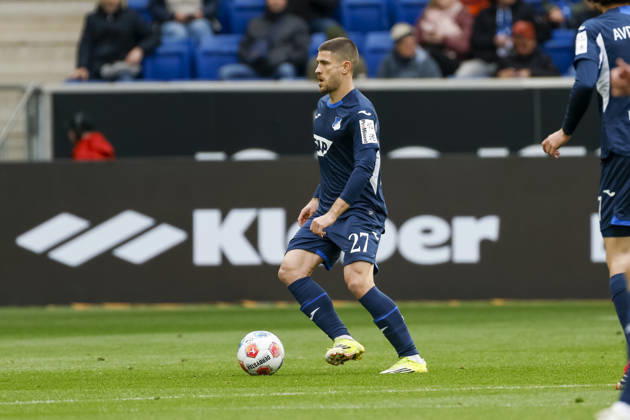 Andrej Kramaric (TSG Hoffenheim, 27) am Ball , Deutschland, Fussball, 1. Bundesliga, 26.Spieltag, 2025 2026, TSG Hoffenheim vs. VfL Wolfsburg, 14.03.2026, Sinsheim PreZero Arena Deutschland Copyright: xGrantxHubbsx