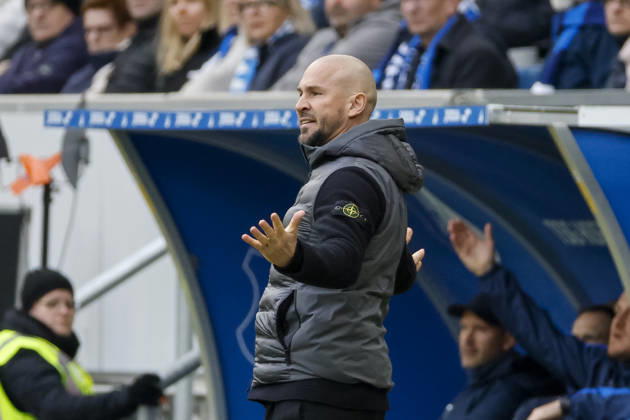 Christian Ilzer (TSG Hoffenheim, Trainer) , Deutschland, Fussball, 1. Bundesliga, 26.Spieltag, 2025 2026, TSG Hoffenheim vs. VfL Wolfsburg, 14.03.2026, Sinsheim PreZero Arena Deutschland Copyright: xGrantxHubbsx