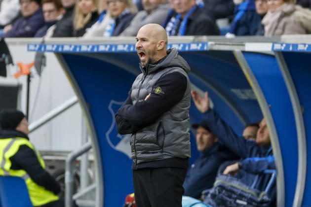 Christian Ilzer (TSG Hoffenheim, Trainer) , Deutschland, Fussball, 1. Bundesliga, 26.Spieltag, 2025 2026, TSG Hoffenheim vs. VfL Wolfsburg, 14.03.2026, Sinsheim PreZero Arena Deutschland Copyright: xGrantxHubbsx