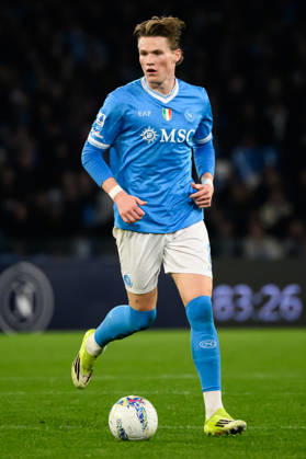 Scott McTominay of SSC Napoli in action during the Serie A 2025 2026 football match between SSC Napoli and US Lecce at Diego Armando Maradona stadium in Naples (Italy), March 14, 2026. andreaxstaccioli