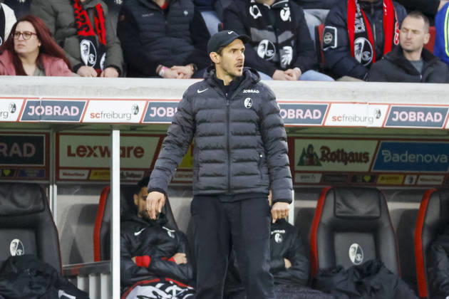 Julian Schuster (SC Freiburg, Trainer) , Deutschland, Fussball, 1. Bundesliga, 26.Spieltag, 2025 2026, SC Freiburg vs. 1.FC Union Berlin, 15.03.2026, Freiburg im Breisgau Europa-Park Stadion Deutschland Copyright: xGrantxHubbsx