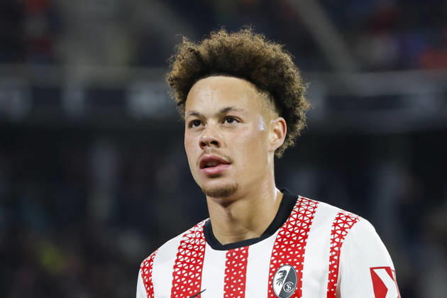 Derry Scherhant (SC Freiburg, 07) , Deutschland, Fussball, 1. Bundesliga, 26.Spieltag, 2025 2026, SC Freiburg vs. 1.FC Union Berlin, 15.03.2026, Freiburg im Breisgau Europa-Park Stadion Deutschland Copyright: xGrantxHubbsx