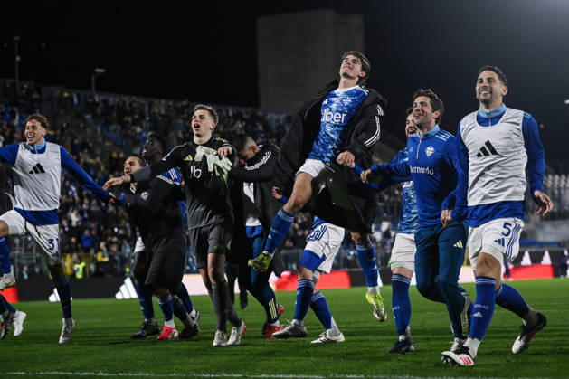 Mg Como 15 03 2026 - campionato di calcio serie A Como-Roma foto Matteo Gribaudi Image nella foto: esultanza a fine gara Como