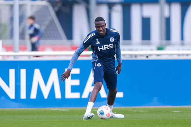 24.03.2026, Fussball, Training des FC Schalke 04. Bryan Lasme (FC Schalke 04). Gelsenkirchen Trainingsgelände FC Schalke 04 NRW Deutschland xRHR-FOTO YYx Copyright: RHR-FOTOx RHR-FOTO YY
