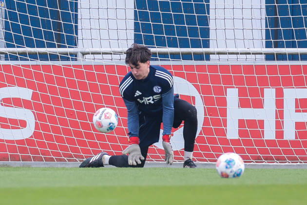 24.03.2026, Fussball, Training des FC Schalke 04. Torwart Nick Bodon (FC Schalke 04). Gelsenkirchen Trainingsgelände FC Schalke 04 NRW Deutschland xRHR-FOTO YYx Copyright: RHR-FOTOx RHR-FOTO YY