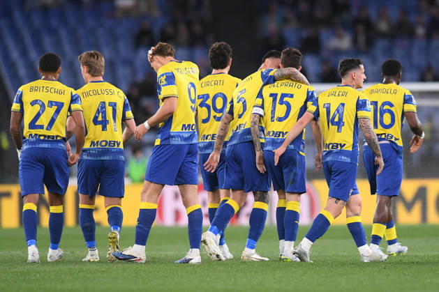 Foto IPP Luciano Adriani Roma 04 04 2026 Campionato di calcio Serie A Tim 2025-2026 Lazio v Parma Nella foto: Enrico Del Prato, terzo da destra, esulta dopo il gol con i compagni Italy Photo Press - World Copyright Roma italy Italia ITALY Copyright: xR4924_italyphotopressx