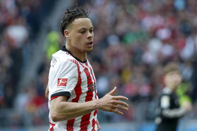Derry Scherhant (SC Freiburg, 07) , Deutschland, Fussball, 1. Bundesliga, 28.Spieltag, 2025 2026, SC Freiburg vs. FC Bayern München, 04.04.2026, Freiburg im Breisgau Europa-Park Stadion Hessen Deutschland Copyright: xGrantxHubbsx