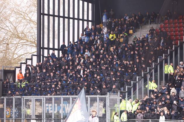DEVENTER , 05-04-2026 , Stadium De Adelaarshorst , season 2025 2026 , Dutch Eredivisie football . match between Go Ahead Eagles and PEC Zwolle, Picture shows fans of PEC Go Ahead Eagles - PEC x202851852x Copyright: