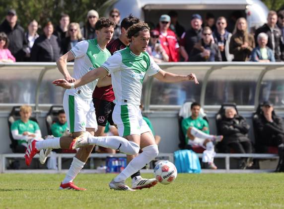 06.04.2026 - Fussball - Saison 2025 2026 - Regionalliga Bayern - 27. Spieltag: 1. FC Nürnberg FCN II ( Club ) - SpVgg Greuther Fürth II (Kleeblatt U23 ) - DaMa - xdaxmax - Juan Ignacio Cabrera Ros (21, SpVgg Greuther Fürth II )