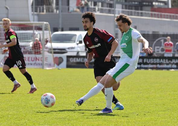06.04.2026 - Fussball - Saison 2025 2026 - Regionalliga Bayern - 27. Spieltag: 1. FC Nürnberg FCN II ( Club ) - SpVgg Greuther Fürth II (Kleeblatt U23 ) - DaMa - xdaxmax - Ayoub Chaikhoun (18, 1. FC Nürnberg FCN II ) Marlon Fries (7, SpVgg Greuther Fürth II )