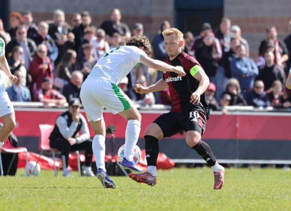 06.04.2026 - Fussball - Saison 2025 2026 - Regionalliga Bayern - 27. Spieltag: 1. FC Nürnberg FCN II ( Club ) - SpVgg Greuther Fürth II (Kleeblatt U23 ) - DaMa - xdaxmax - Marlon Fries (7, SpVgg Greuther Fürth II ) Benedikt Kirsch (10, 1. FC Nürnberg FCN II )