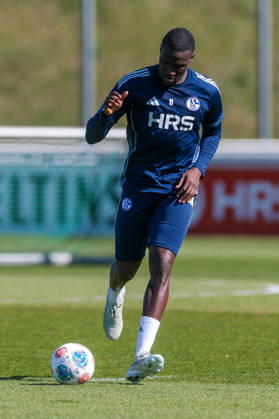 08.04.2026, Fussball, Training des FC Schalke 04. Bryan Lasme (FC Schalke 04). Gelsenkirchen Trainingsgelände FC Schalke 04 NRW Deutschland xRHR-FOTO YYx Copyright: RHR-FOTOx RHR-FOTO YY