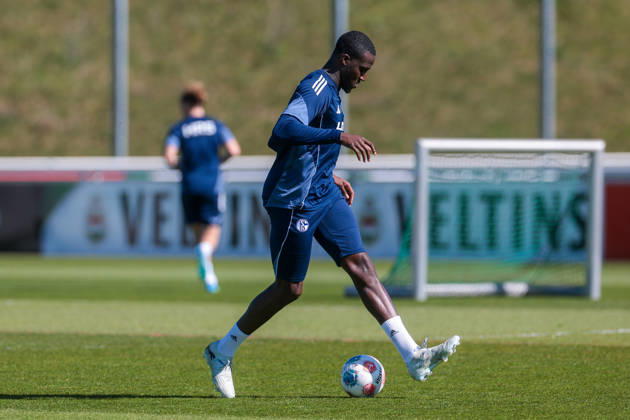 08.04.2026, Fussball, Training des FC Schalke 04. Bryan Lasme (FC Schalke 04). Gelsenkirchen Trainingsgelände FC Schalke 04 NRW Deutschland xRHR-FOTO YYx Copyright: RHR-FOTOx RHR-FOTO YY