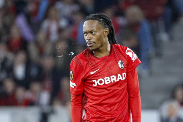 Jordy Makengo (SC Freiburg, 33) , Deutschland, Fussball, UEFA Europa League, Viertelfinale, 2025 2026, SC Freiburg vs. Celta Vigo, 09.04.2026, Freiburg im Breisgau Europa-Park Stadion (Stadion am Deutschland Copyright: xGrantxHubbsx