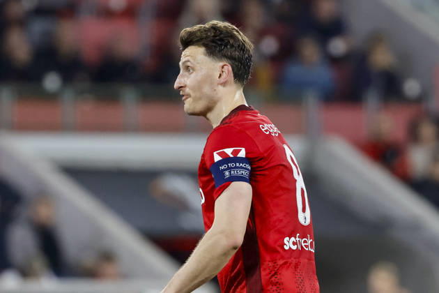 Maximilian Eggestein (SC Freiburg, 08), Mimik, Gesichtsausdruck, Emotion , Deutschland, Fussball, UEFA Europa League, Viertelfinale, 2025 2026, SC Freiburg vs. Celta Vigo, 09.04.2026, Freiburg im Breisgau Europa-Park Stadion (Stadion am Deutschland Copyright: xGrantxHubbsx