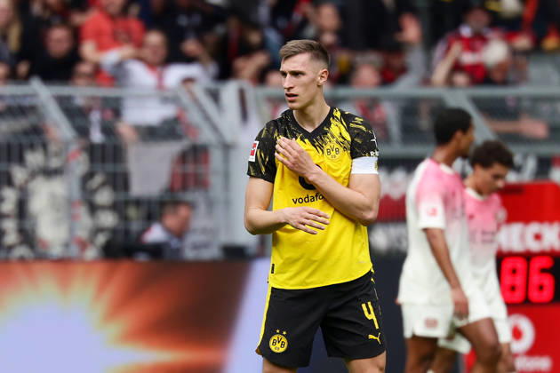 Dortmund, Germany, 11.04.26, Nico Schlotterbeck (Borussia Dortmund) guckt während des Spiels der 1. Bundesliga zwischen Borussia Dortmund - Bayer 04 Leverkusen im Signal Iduna Park in Dortmund. (Photo by Joachim Bywaletz) DFB DFL REGULATIONS PROHIBIT ANY USE OF PHOTOGRAPHS AS IMAGE SEQUENCES AND OR QUASI-VIDEO. Copyright: JoachimxBywaletz xJB-Sportfoto