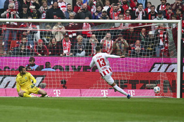 Said El Mala (Koeln 13) erzielt das Tor zum 1:0 12.04.2026 ¢ Fussball ¢ 1. FC Koeln vs SV Werder Bremen, Rheinenergiestadion, Koeln, DFB DFL REGULATIONS PROHIBIT ANY USE OF PHOTOGRAPHS AS IMAGE SEQUENCES AND OR QUASI-VIDEO