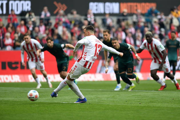 Said El Mala (1. FC Koeln) Tor zum 1:0 waehrend des Spiels der Bundesliga zwischen dem 1. FC Köln und SV Werder Bremen, RheinEnergieSTADION am 12. April 2026 in Köln, Deutschland. (Foto von Ralf Treese DeFodi Images) +++ Said El Mala (1. FC Koeln) scores his team™s first goal during the Bundesliga match between 1. FC Köln and SV Werder Bremen at RheinEnergieSTADION on April 12, 2026 in Köln, Germany. (Photo by Ralf Treese DeFodi Images) DFL regulations prohibit any use of photographs as image sequences and or quasi-video. (Photo by Ralf Treese DeFodi Images) -