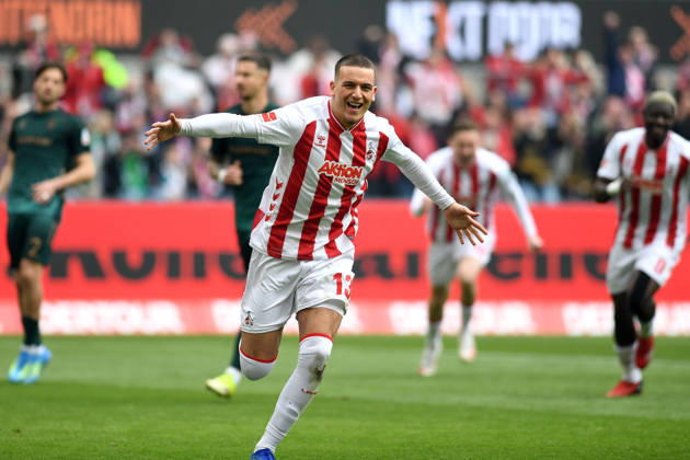 Said El Mala (1. FC Koeln) Torjubel, jubelt nach seinem Treffer zum 1:0 waehrend des Spiels der Bundesliga zwischen dem 1. FC Köln und SV Werder Bremen, RheinEnergieSTADION am 12. April 2026 in Köln, Deutschland. (Foto von Ralf Treese DeFodi Images) +++ Said El Mala (1. FC Koeln) celebrates after scoring his team™s first goal during the Bundesliga match between 1. FC Köln and SV Werder Bremen at RheinEnergieSTADION on April 12, 2026 in Köln, Germany. (Photo by Ralf Treese DeFodi Images) DFL regulations prohibit any use of photographs as image sequences and or quasi-video. (Photo by Ralf Treese DeFodi Images) -