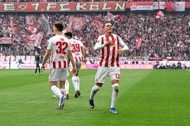 Said El Mala (1. FC Koeln) Torjubel, jubelt nach seinem Treffer zum 1:0 waehrend des Spiels der Bundesliga zwischen dem 1. FC Köln und SV Werder Bremen, RheinEnergieSTADION am 12. April 2026 in Köln, Deutschland. (Foto von Ralf Treese DeFodi Images) +++ Said El Mala (1. FC Koeln) celebrates after scoring his team™s first goal during the Bundesliga match between 1. FC Köln and SV Werder Bremen at RheinEnergieSTADION on April 12, 2026 in Köln, Germany. (Photo by Ralf Treese DeFodi Images) DFL regulations prohibit any use of photographs as image sequences and or quasi-video. (Photo by Ralf Treese DeFodi Images) -