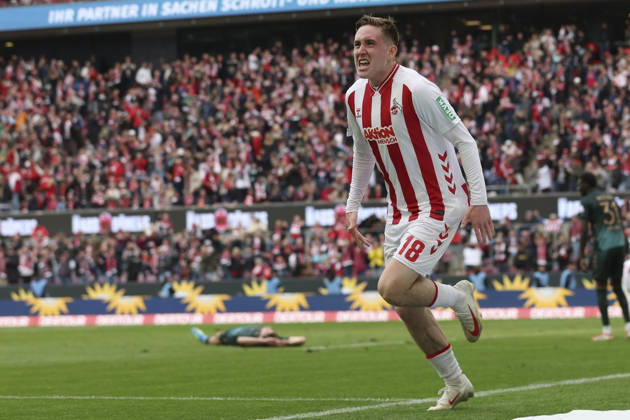 Isak Johannesson (1. FC Köln) Torjubel, jubelt nach ihrem Treffer zum 3:1 waehrend des Spiels der Bundesliga zwischen 1. FC Köln und SV Werder Bremen, RheinEnergieSTADION am 12. April 2026 in Köln, Deutschland. (Foto von Oliver Kaelke DeFodi Images) +++ Isak Johannesson (1. FC Köln) celebrates after scoring her team s third goal during the Bundesliga match between 1. FC Köln and SV Werder Bremen at RheinEnergieSTADION on April 12, 2026 in Köln, Germany. (Photo by Oliver Kaelke DeFodi Images) DFL regulations prohibit any use of photographs as image sequences and or quasi-video. (Photo by Oliver Kaelke DeFodi Images) -