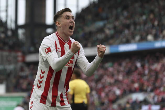 Isak Johannesson (1. FC Köln) Torjubel, jubelt nach ihrem Treffer zum 3:1 waehrend des Spiels der Bundesliga zwischen 1. FC Köln und SV Werder Bremen, RheinEnergieSTADION am 12. April 2026 in Köln, Deutschland. (Foto von Oliver Kaelke DeFodi Images) +++ Isak Johannesson (1. FC Köln) celebrates after scoring her team s third goal during the Bundesliga match between 1. FC Köln and SV Werder Bremen at RheinEnergieSTADION on April 12, 2026 in Köln, Germany. (Photo by Oliver Kaelke DeFodi Images) DFL regulations prohibit any use of photographs as image sequences and or quasi-video. (Photo by Oliver Kaelke DeFodi Images) -