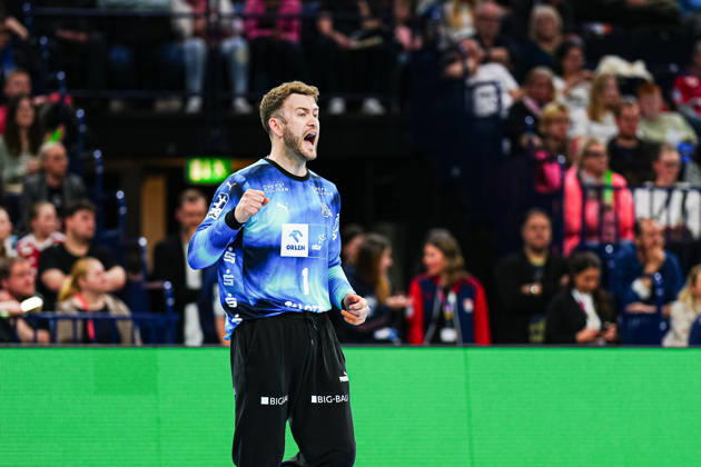 Jubel nach Parade Gonzalo Perez de Vargas (THW Kiel, 01) GER, Handball Verein Hamburg vs. THW Kiel, Handball, 1. Bundesliga, Spieltag 28, Saison 2025 2026, 12.04.2026 GER, Handball Sport Verein Hamburg vs. THW Kiel, Handball, 1. Bundesliga, Spieltag 28, Saison 2025 2026, 12.04.2026 Hamburg Copyright: xEibner-Pressefoto MarcelxvonxFehrnx EP_MFN